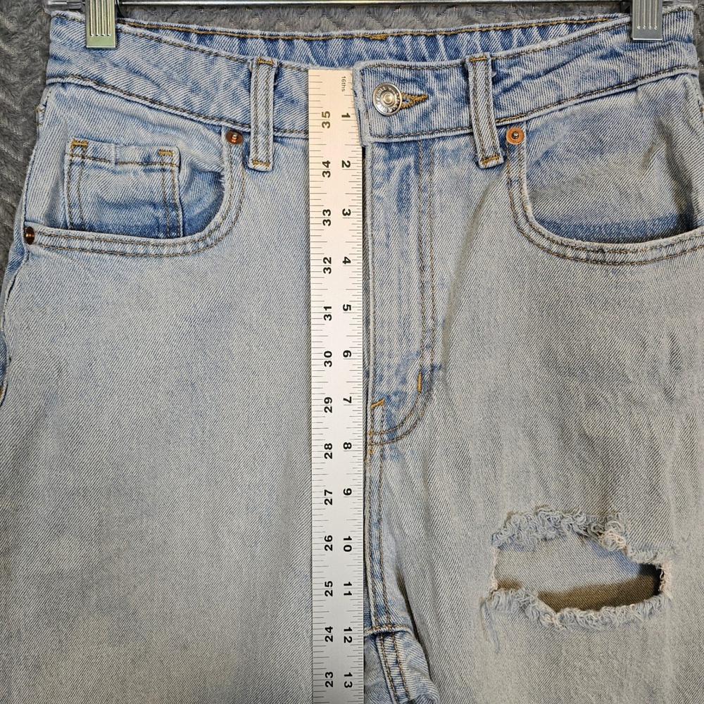 Wild Fable Womens Light Wash High Rise Baggy Distressed Wide Leg Jeans Size 00 - Picture 3 of 8